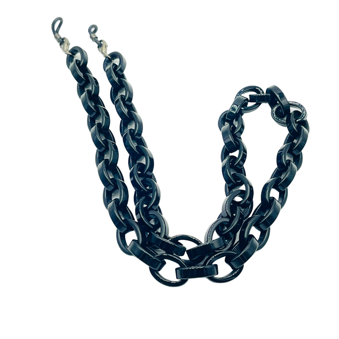 CATENINA PER OCCHIALI ANELLI NERO