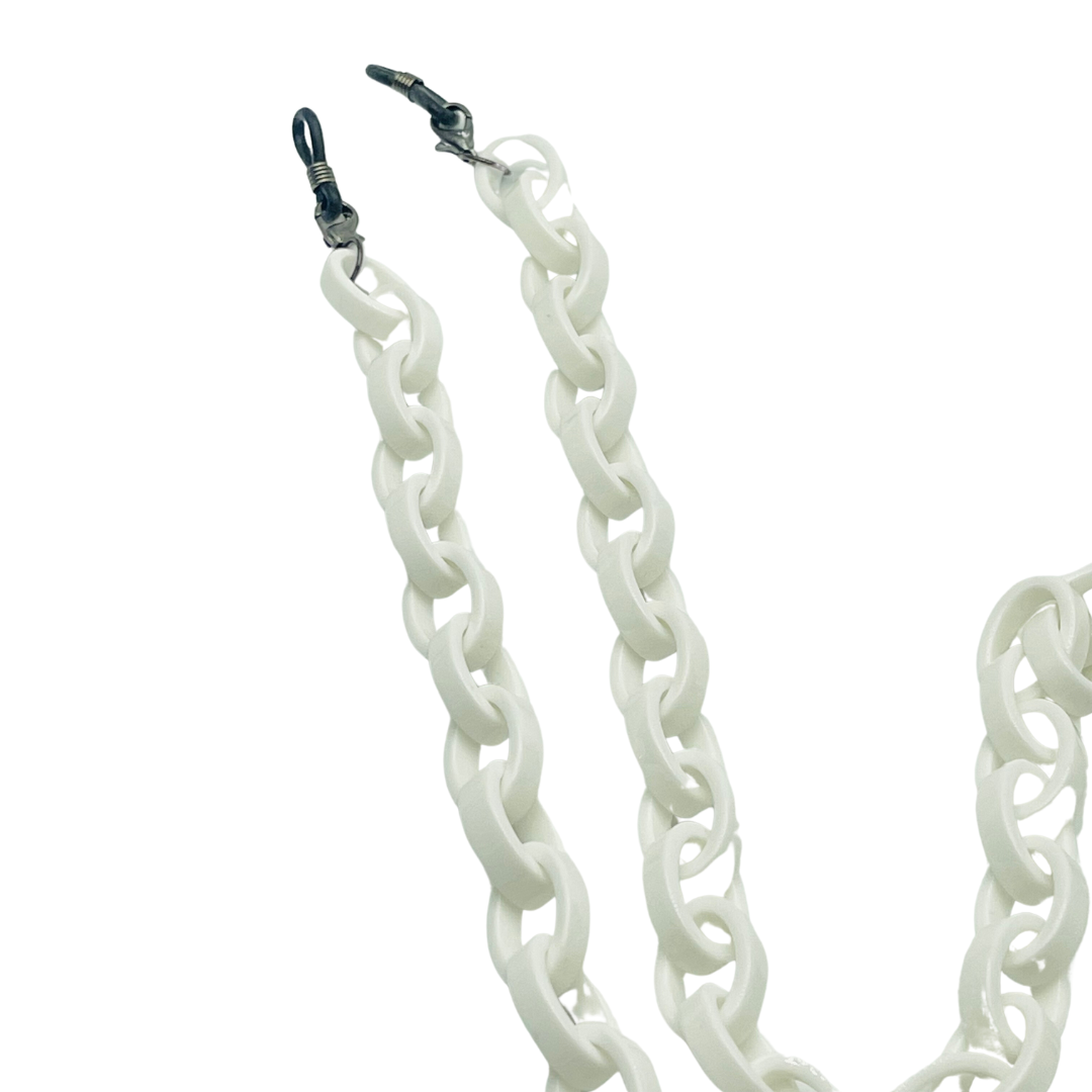 CATENINA PER OCCHIALI ANELLI BIANCO