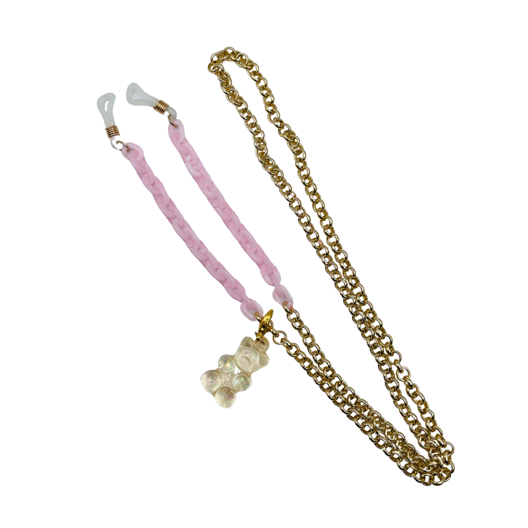 CATENINA PER OCCHIALI TEDDY ROSA