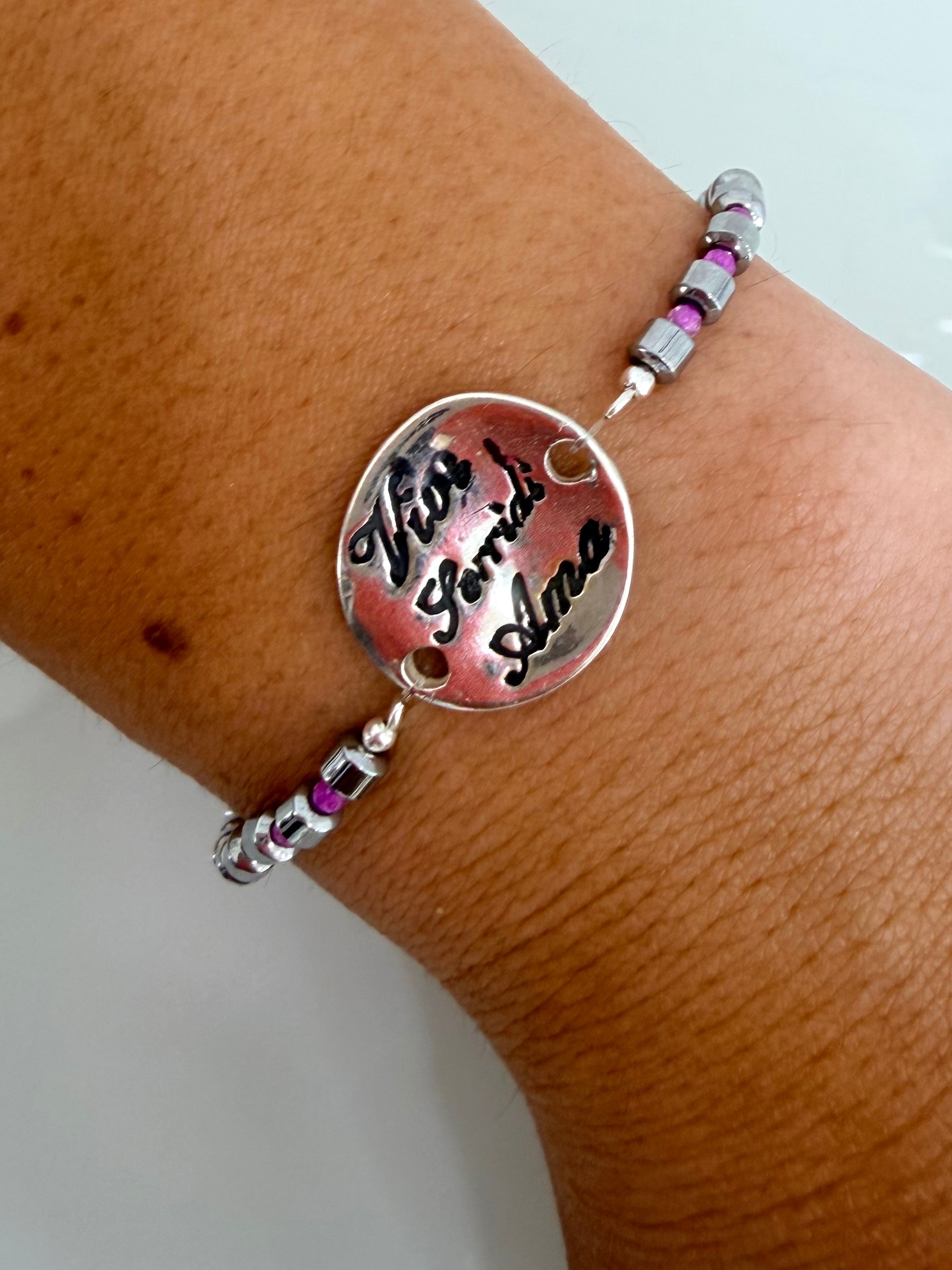 BRACCIALE "Vivi, Sorridi, Ama" (fucsia)