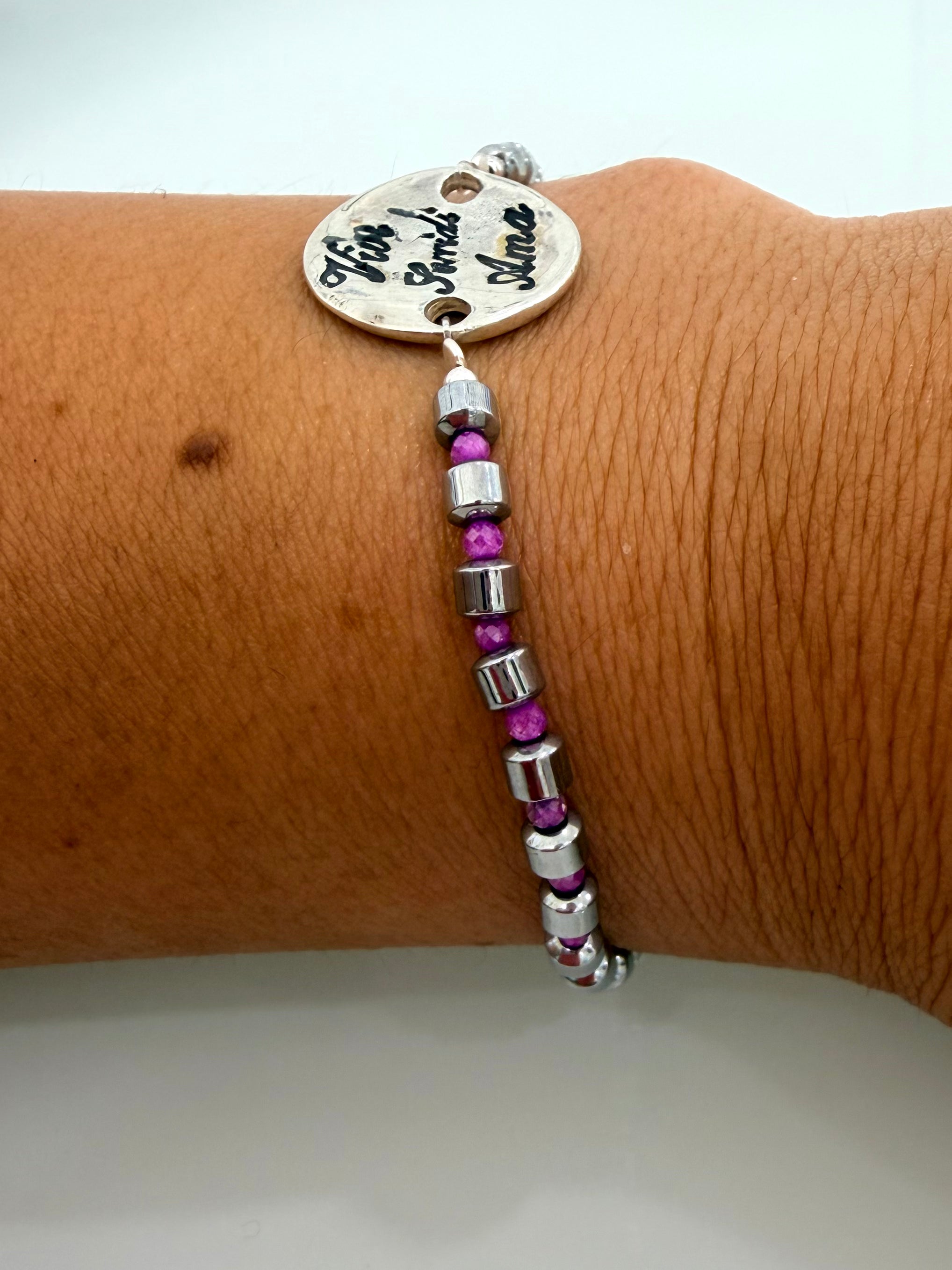 BRACCIALE "Vivi, Sorridi, Ama" (fucsia)