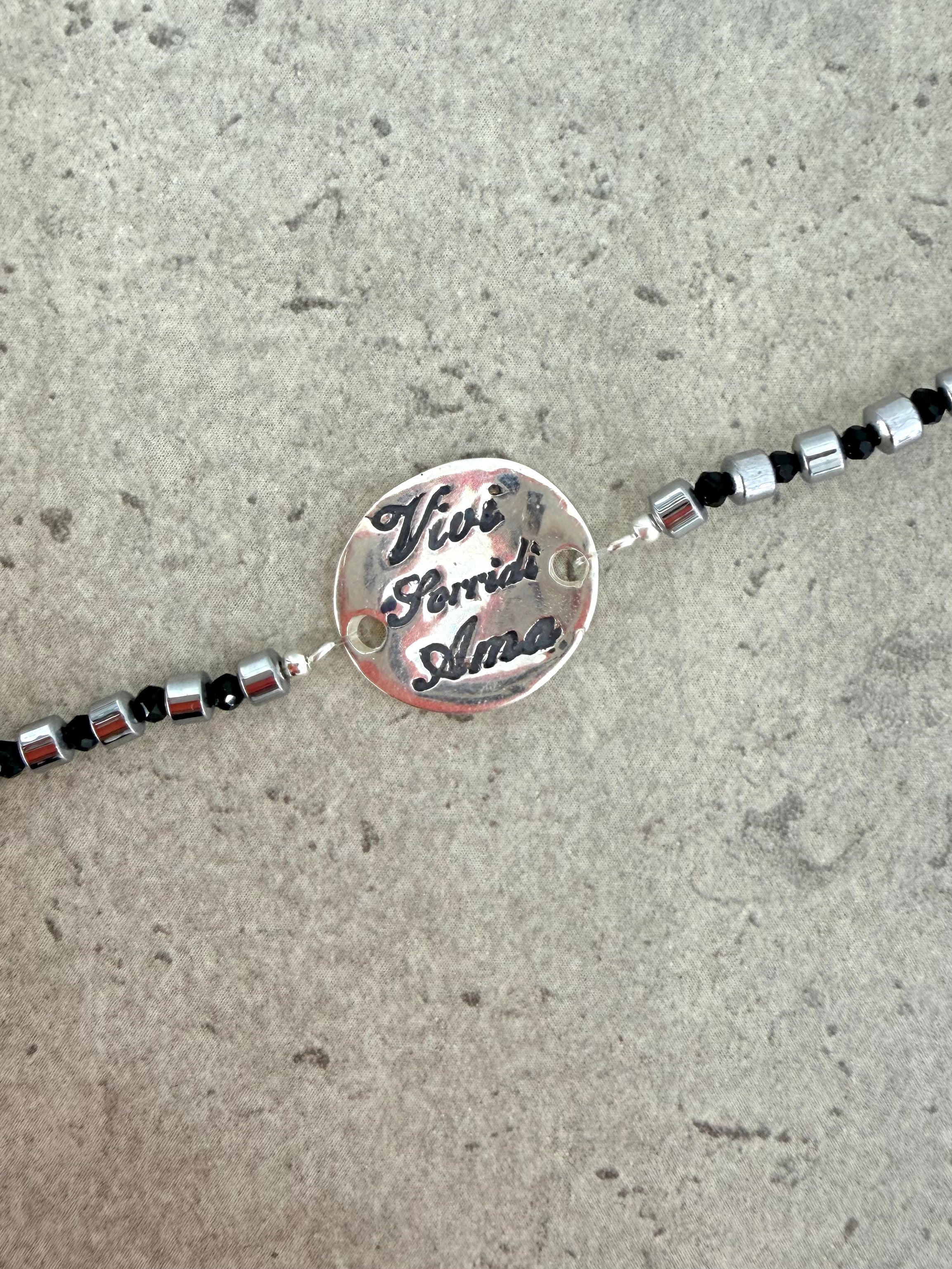 BRACCIALE "Vivi, Sorridi, Ama"(nero)