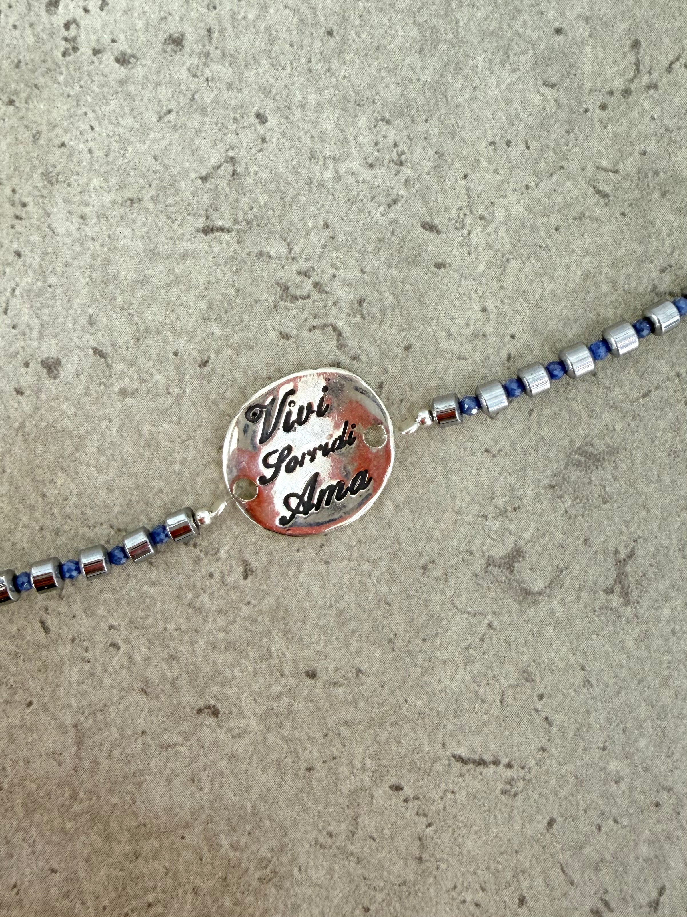 BRACCIALE "Vivi, Sorridi, Ama"(blu)