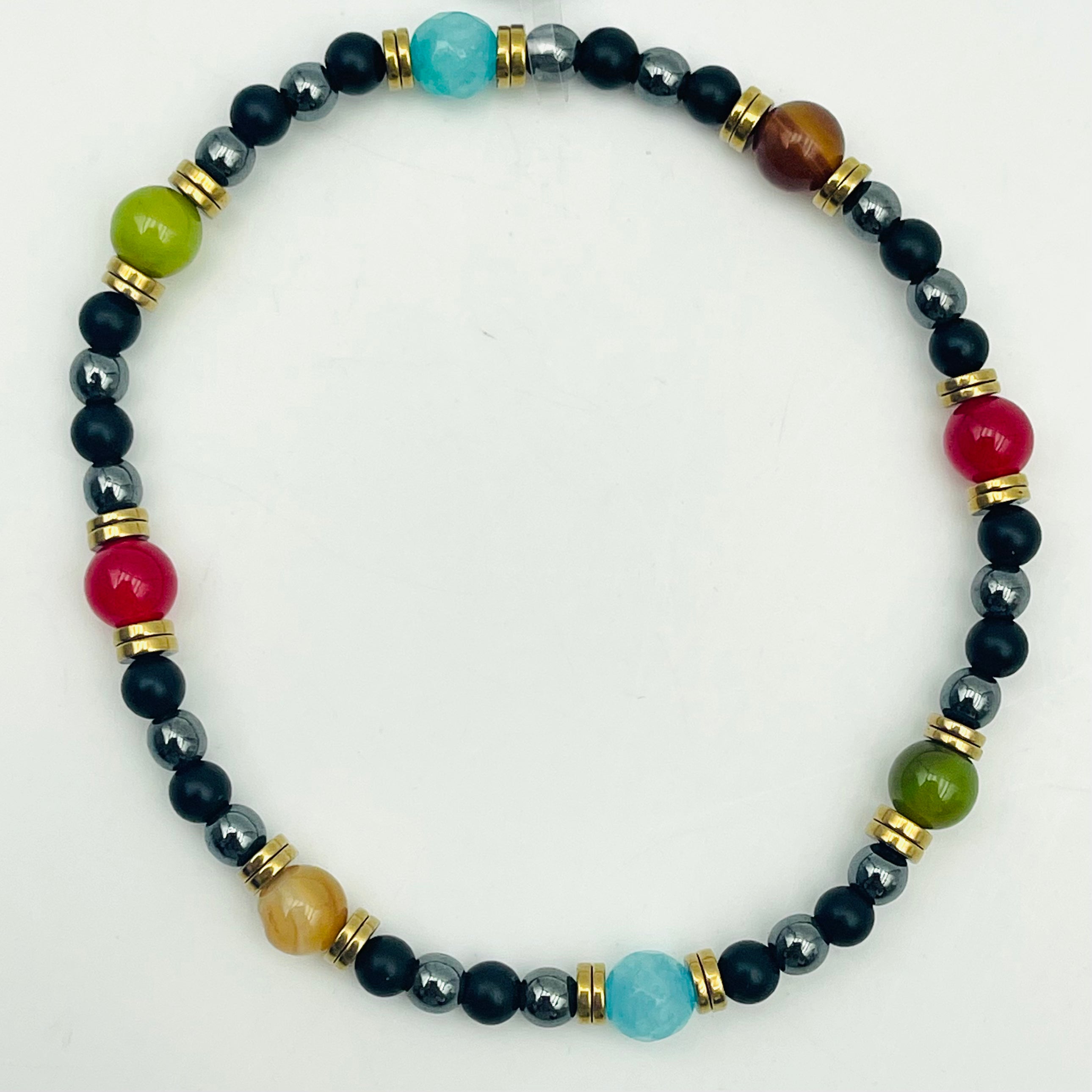 BRACCIALE NERO E PALLINE COLORATE 748