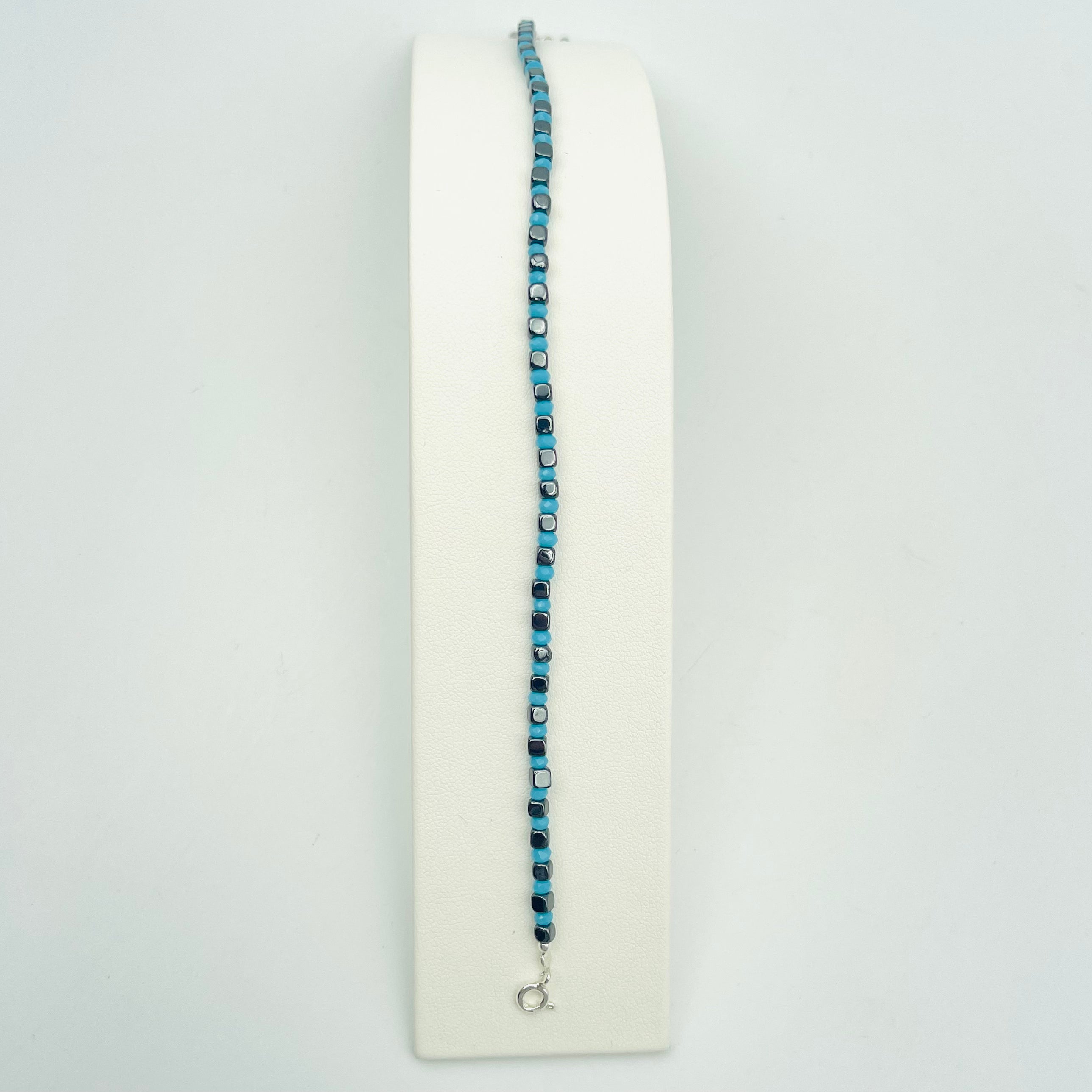 BRACCIALE DADI PIETRE AZZURRE 635