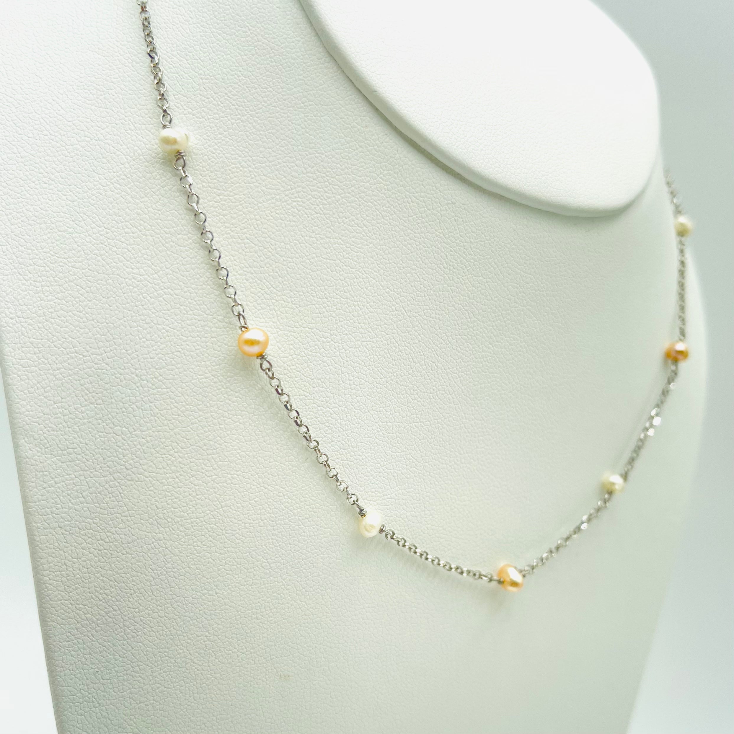 CATENINA PERLE BIANCHE/ROSA