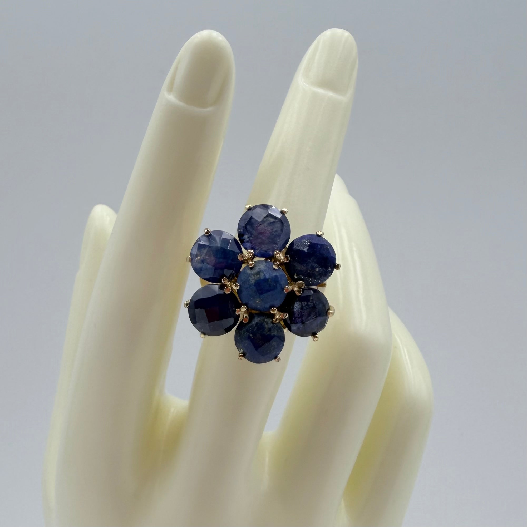 ANELLO FIORE BLU 080HB