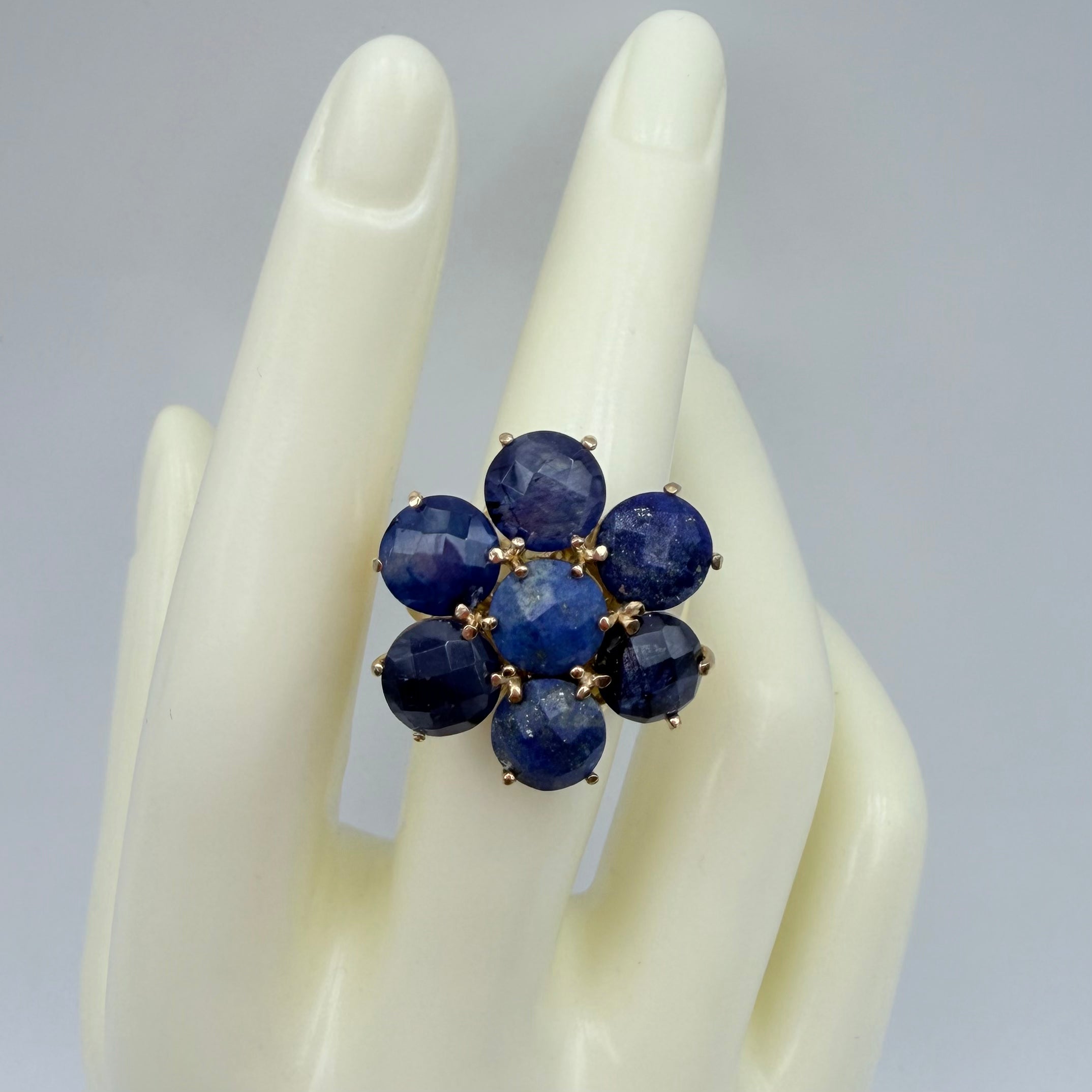 ANELLO FIORE BLU 080HB
