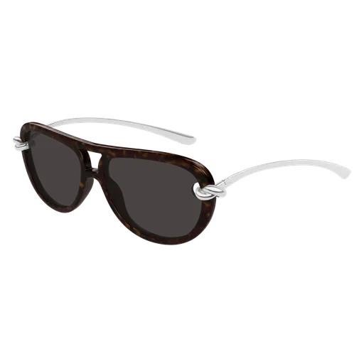 BOTTEGA VENETA BV1418S (002-HAVANA/SILVER/GREY)