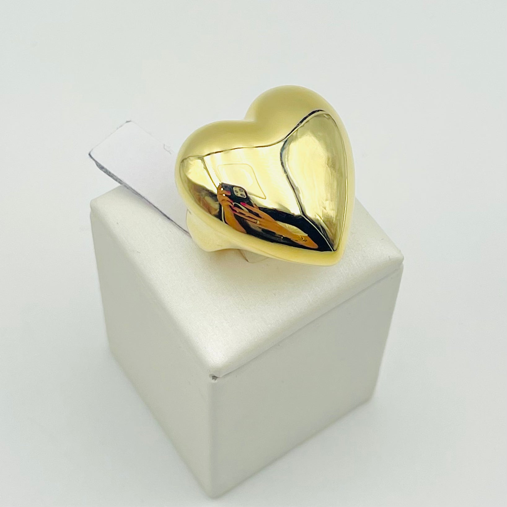 ANELLO CUORE BOMBATO GIALLO 5057KB