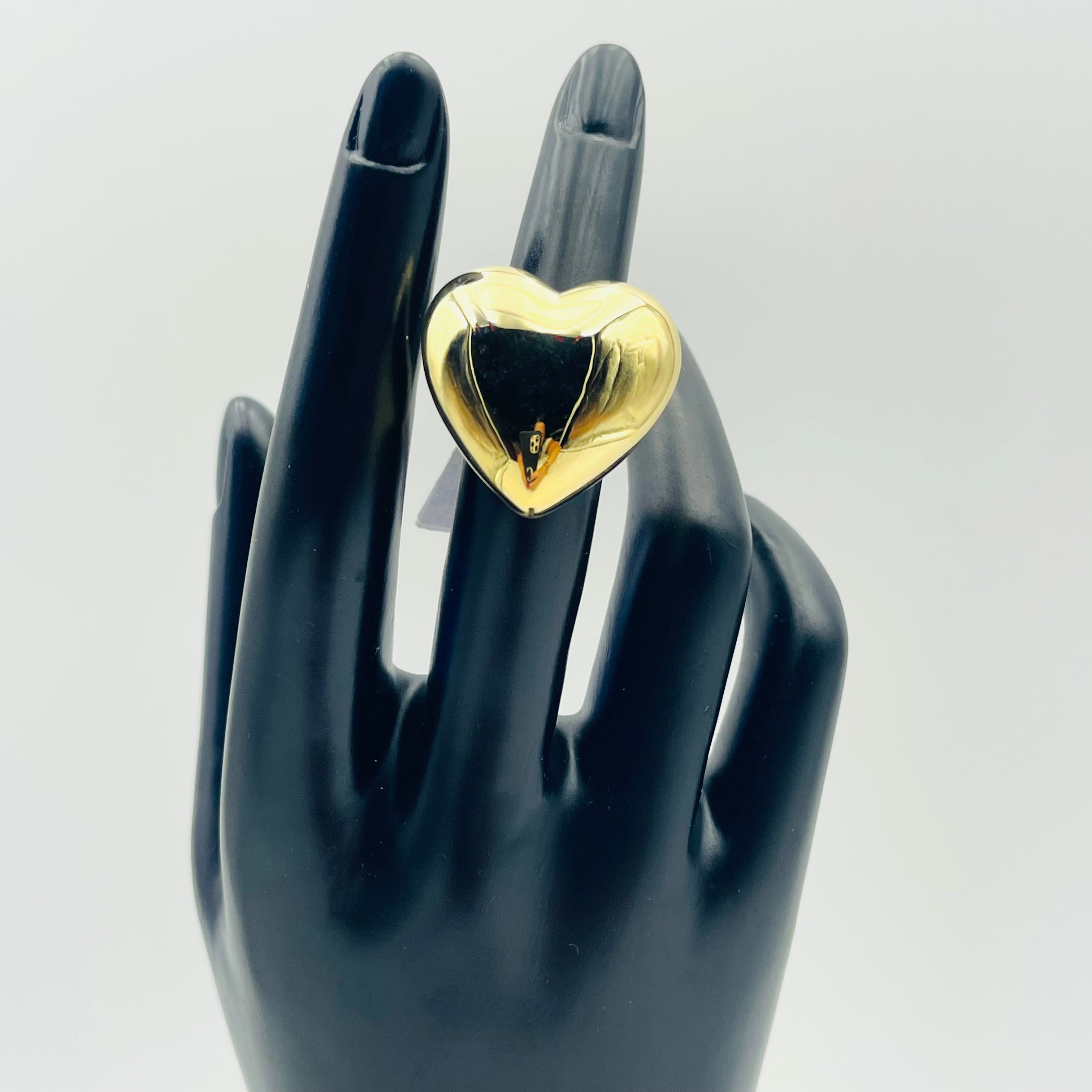 ANELLO CUORE BOMBATO GIALLO 5057KB