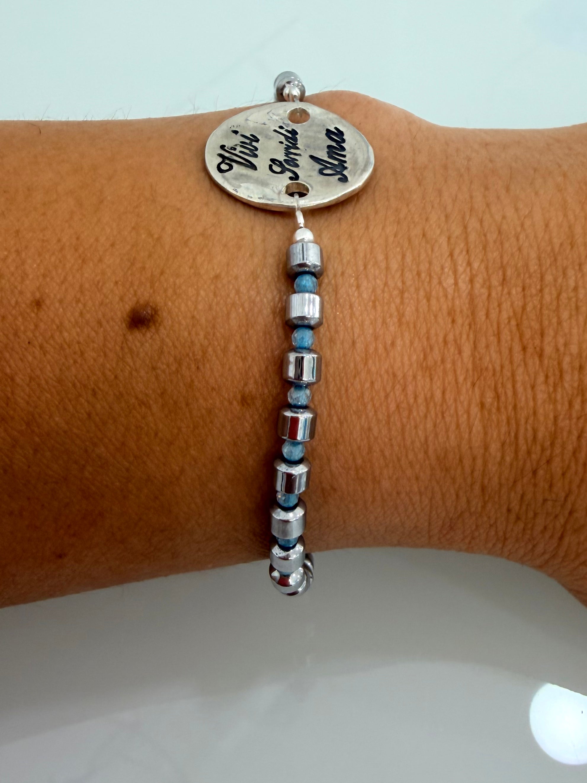 BRACCIALE "Vivi, Sorridi, Ama" (azzurro)