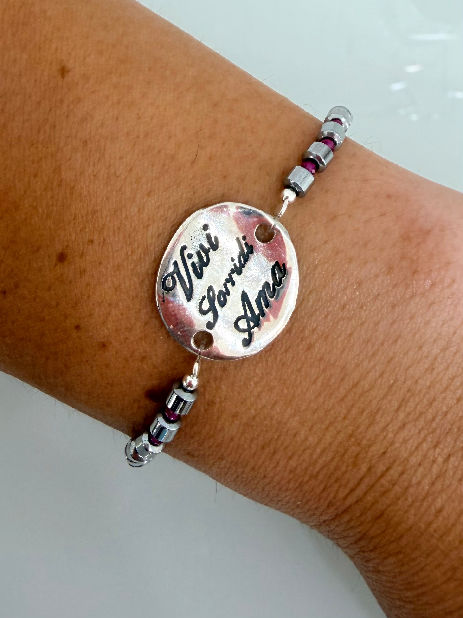 BRACCIALE "Vivi, Sorridi, Ama"(cherry)