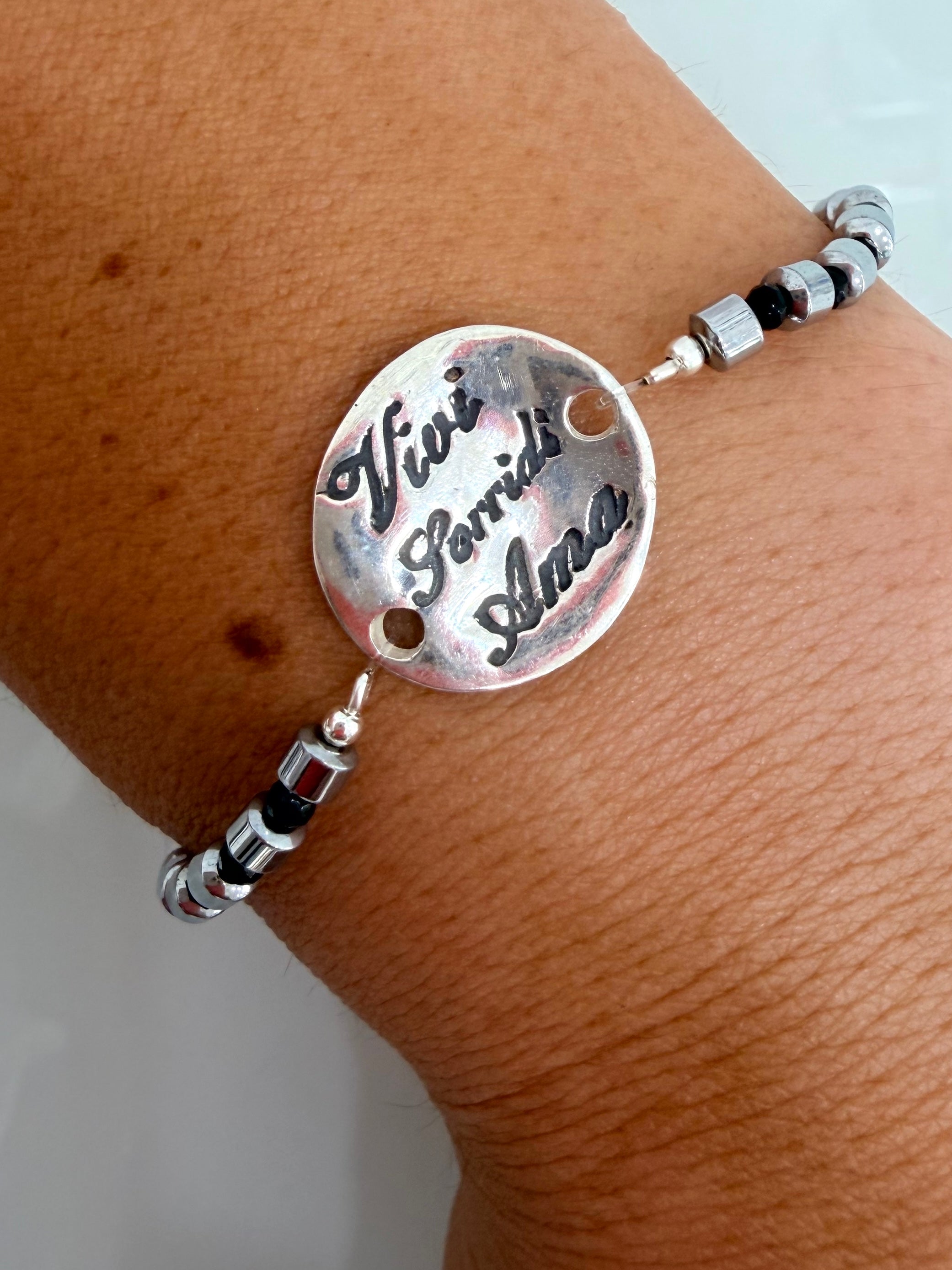 BRACCIALE "Vivi, Sorridi, Ama"(nero)