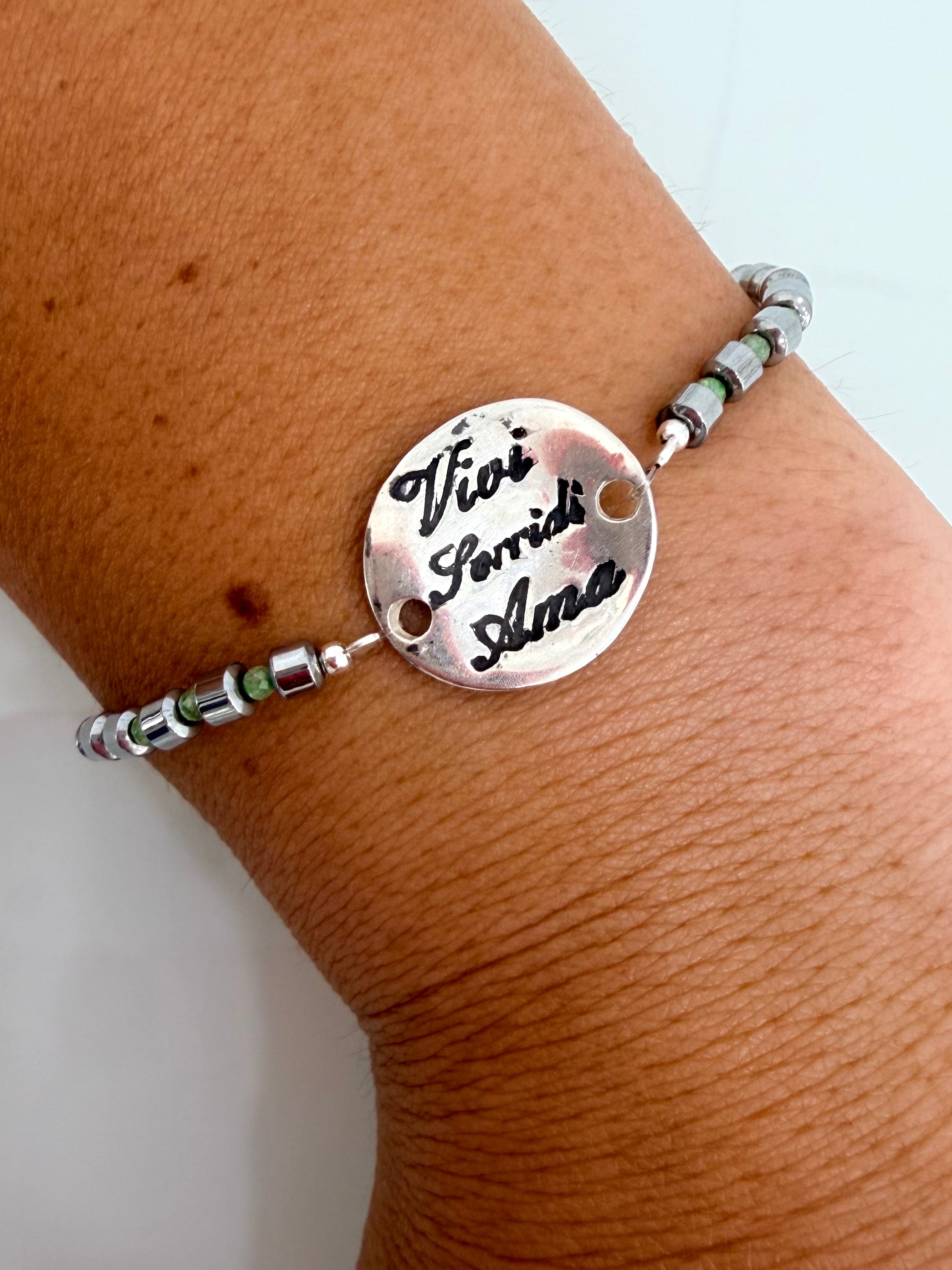 BRACCIALE "Vivi, Sorridi, Ama"(verde)