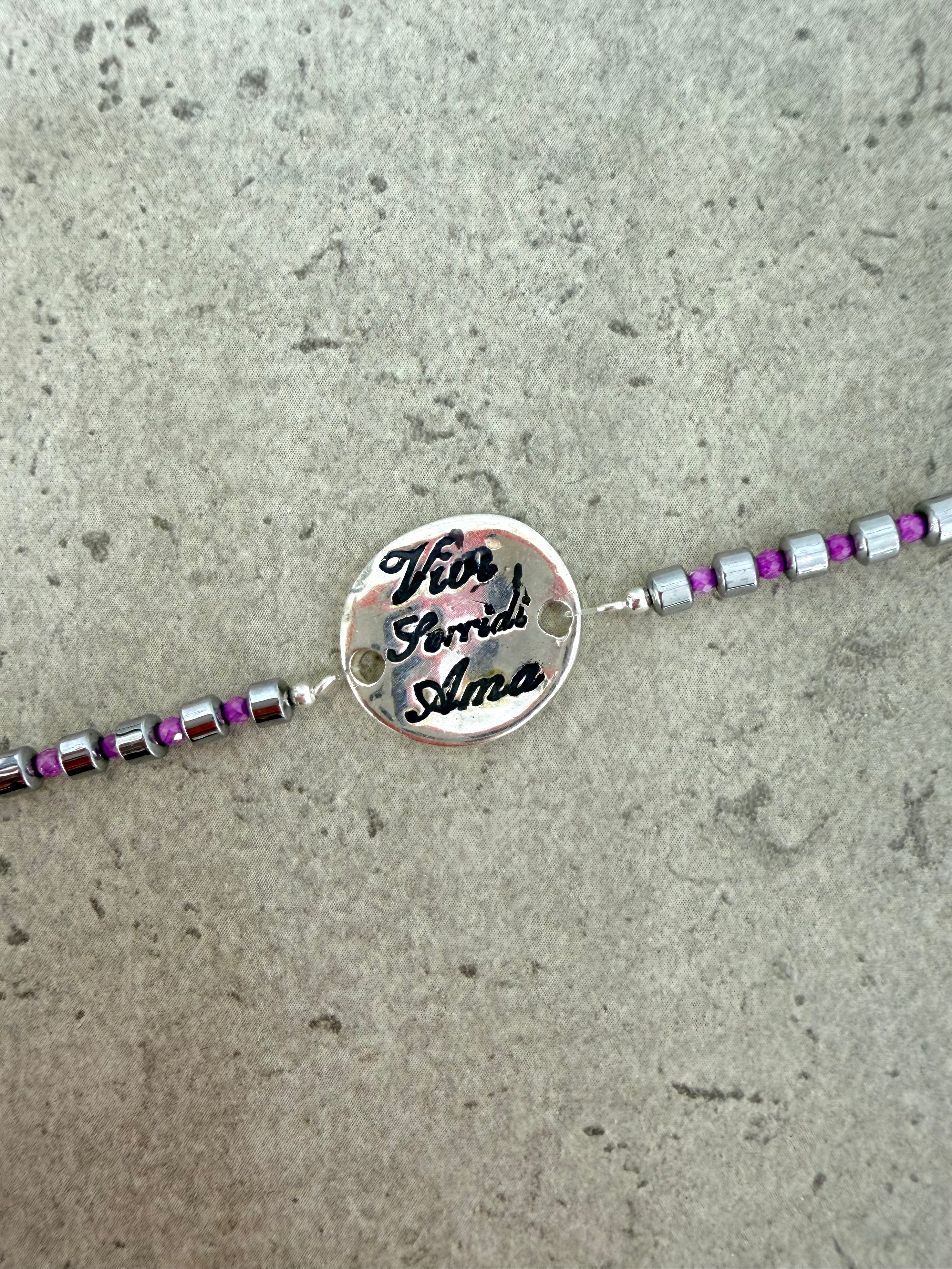 BRACCIALE "Vivi, Sorridi, Ama" (fucsia)
