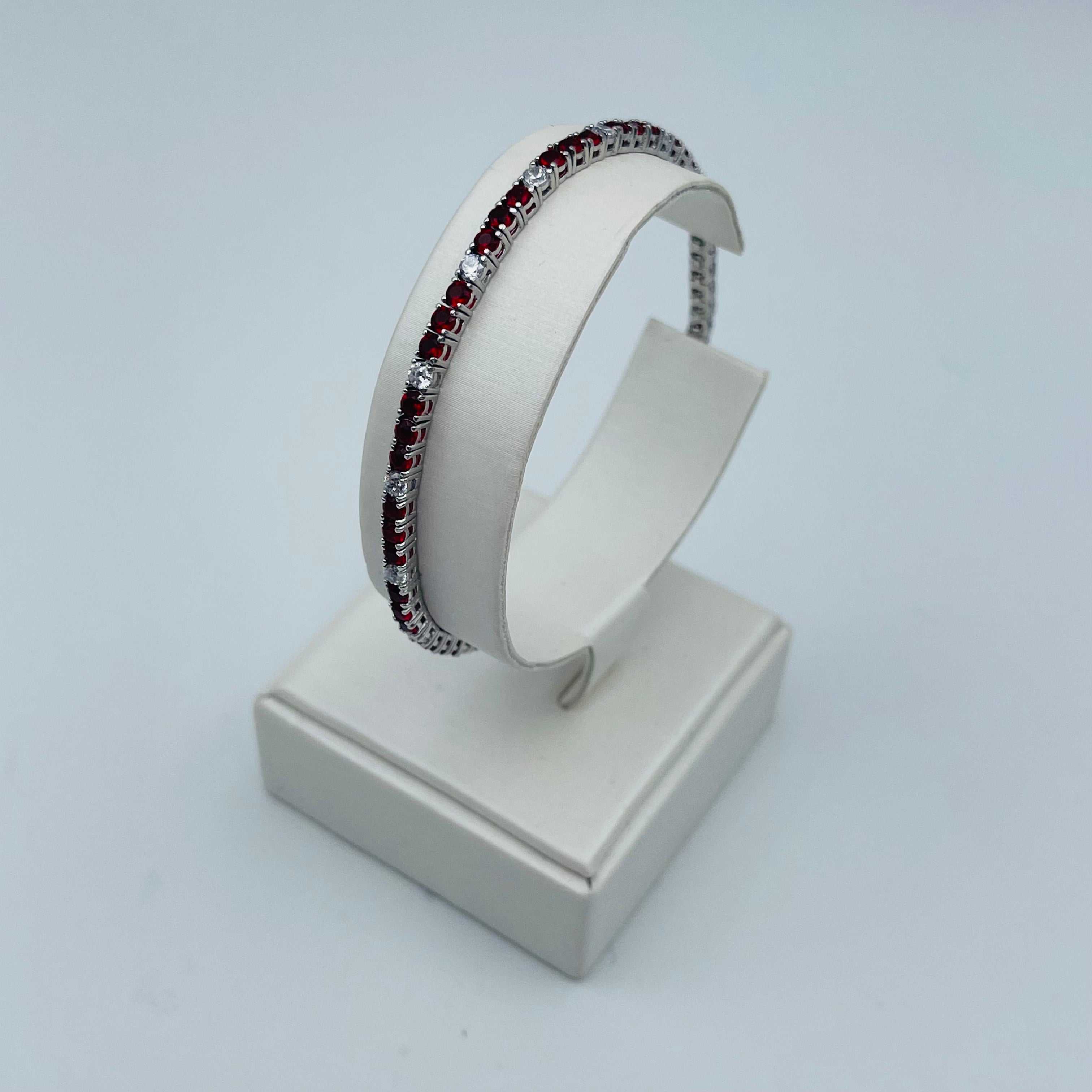 BRACCIALE TENNIS ROSSO/BIANCO