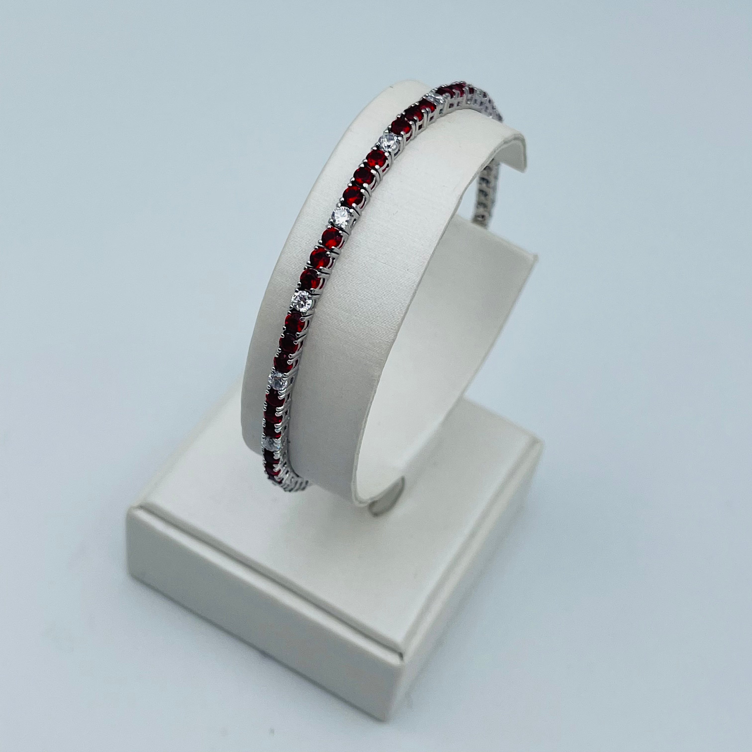 BRACCIALE TENNIS ROSSO/BIANCO