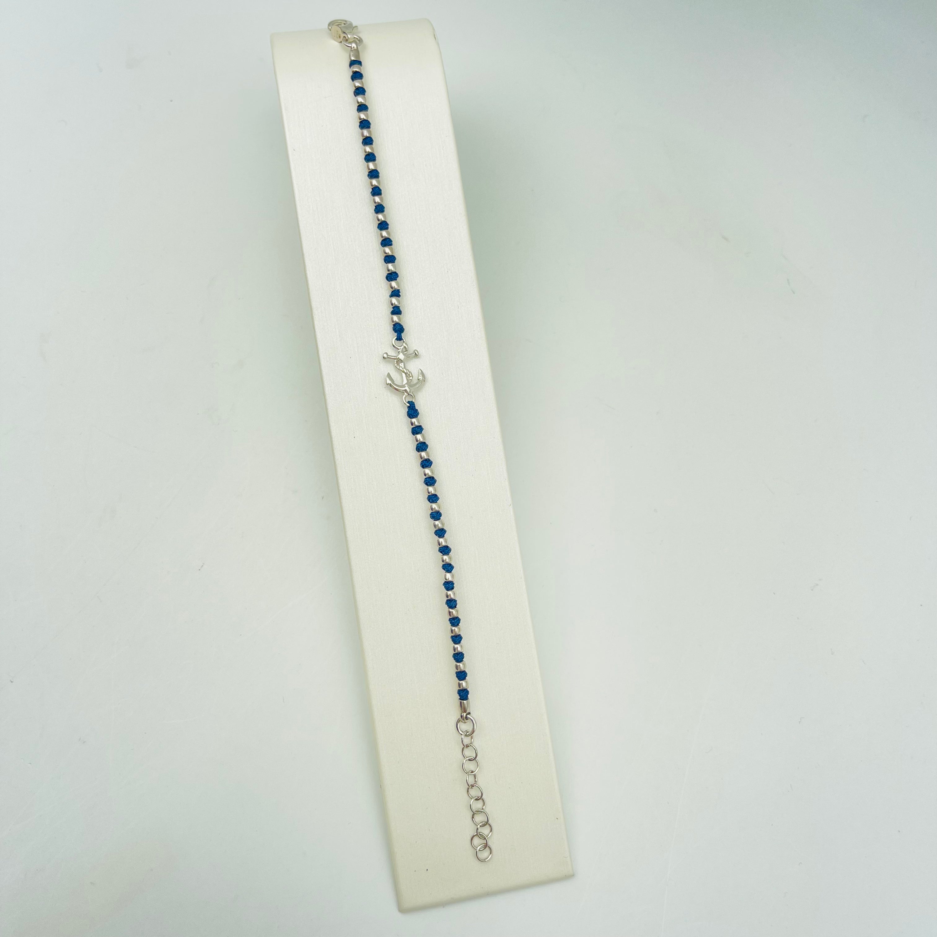 BRACCIALE CORDA ANCORA BLU