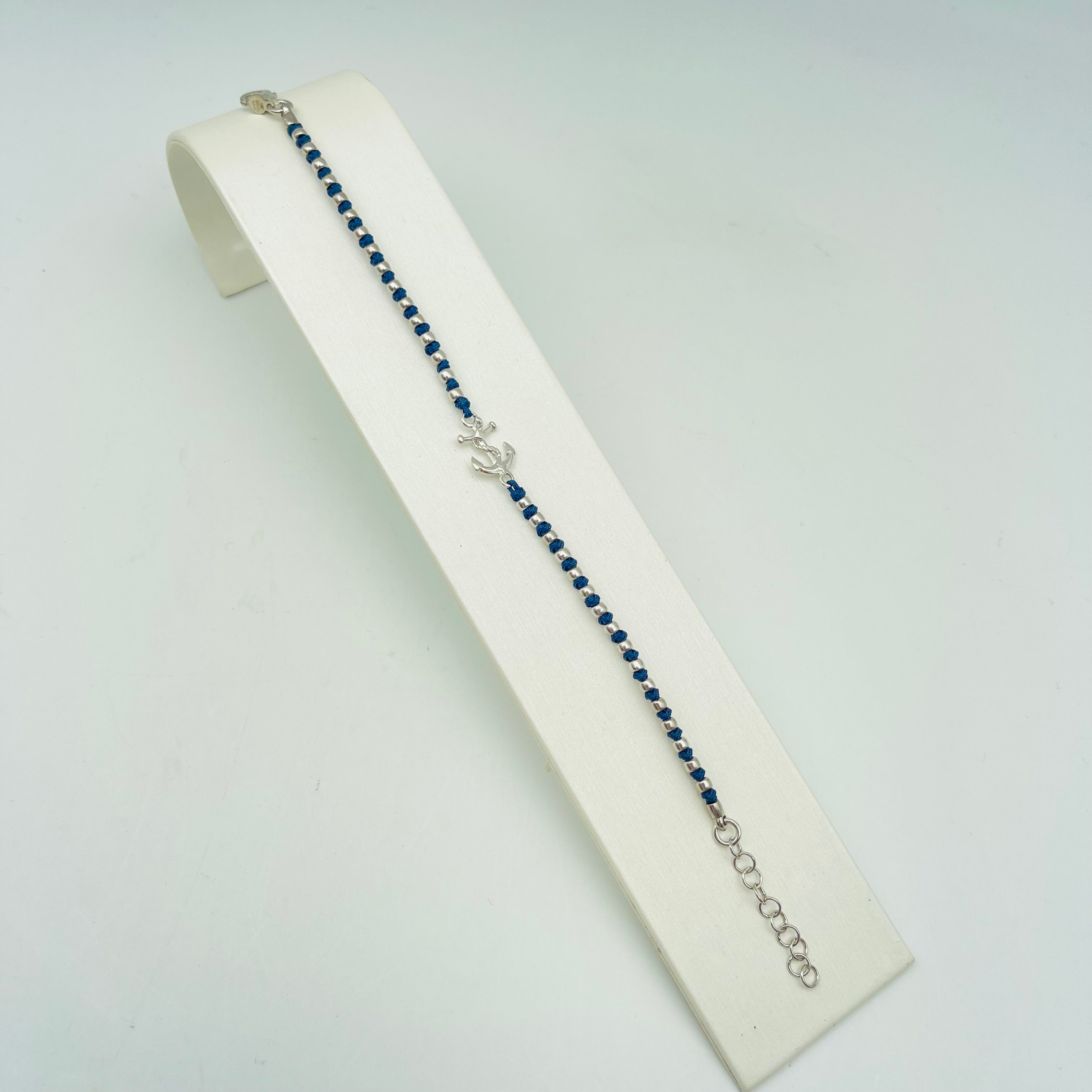 BRACCIALE CORDA ANCORA BLU